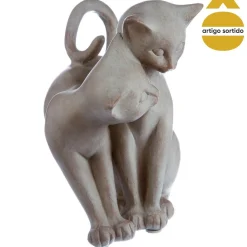 Estatueta gatos em resina