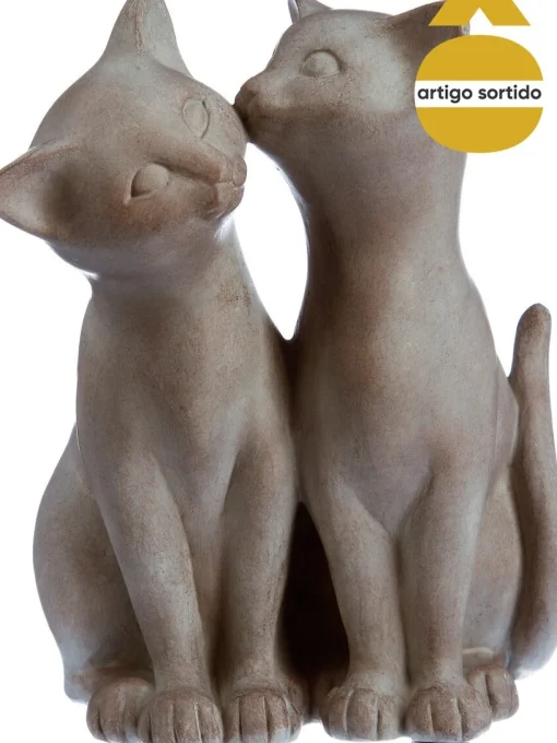Estatueta gatos em resina