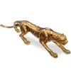 Estatueta leopardo dourado 79cm