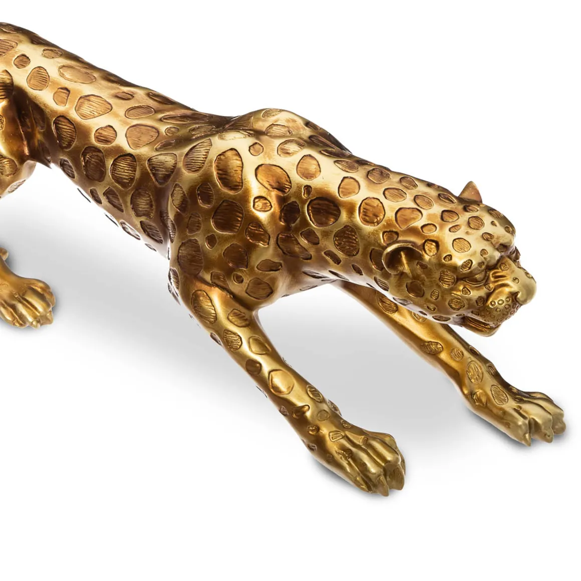 Estatueta leopardo dourado 79cm