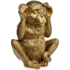 Estatueta macaco sábio surdo dourada