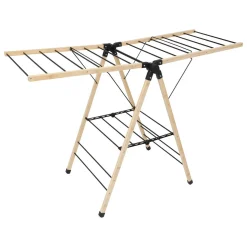 Estendal para roupa em bambu e metal 13m