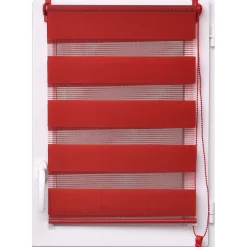 Estore em tecido noite/dia vermelho 87x180cm