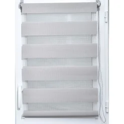 Estore em tecido noite/dia cinza claro 147x180cm