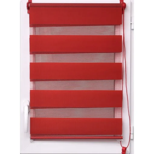 Estore em tecido noite/dia vermelho 42x180cm