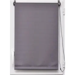 Estore em tecido opaco cinza 87x180cm