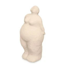 Estátua bege em forma de mulher em cerâmica