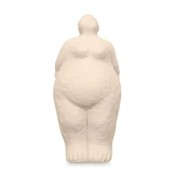 Estátua bege em forma de mulher em cerâmica