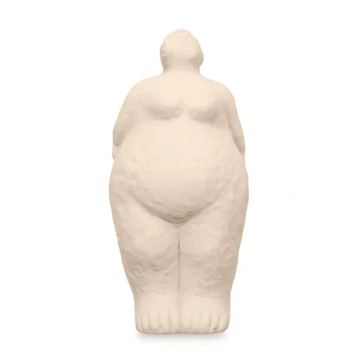 Estátua bege em forma de mulher em cerâmica