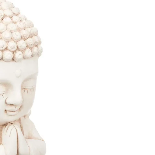 Estátua buda branco 48cm