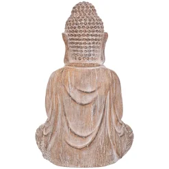 Estátua buda com efeito madeira