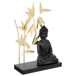 Estátua buda JIL preto e dourado
