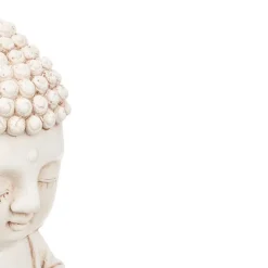 Estátua buda sentado branco 34cm