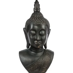 Estátua cabeça de buda cinza