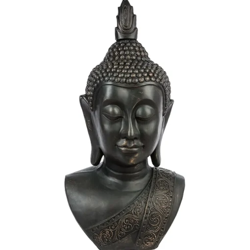 Estátua cabeça de buda cinza
