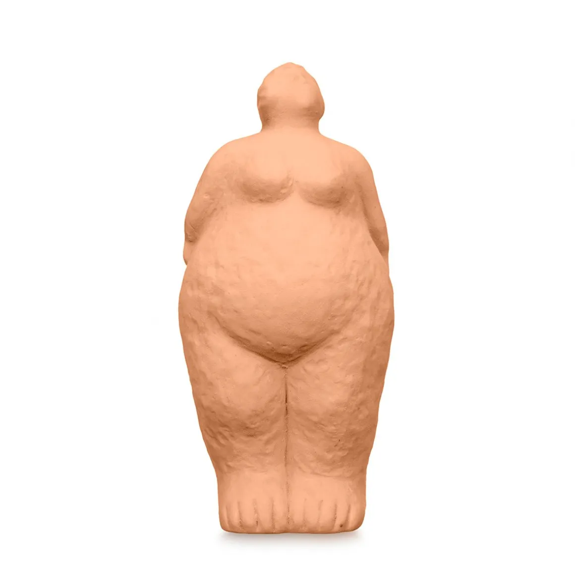 Estátua cor de tijolo em forma de mulher em cerâmica