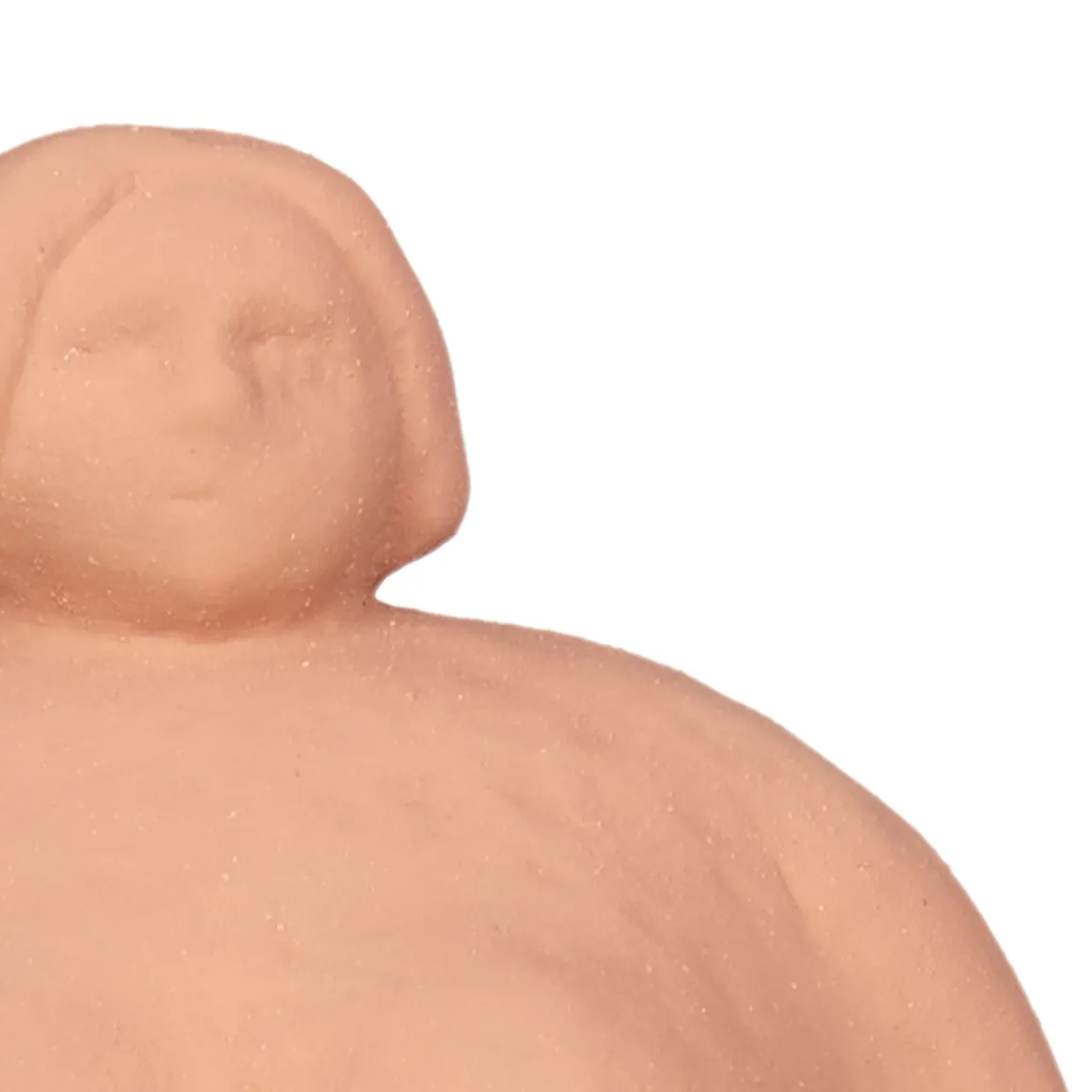 Estátua cor de tijolo em forma de mulher em cerâmica