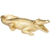Estátua crocodilo dourado