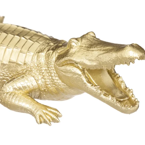 Estátua crocodilo dourado