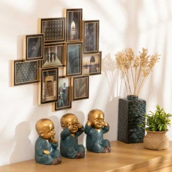 Estátua de buda cego JIL em resina azul
