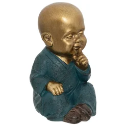 Estátua de buda mudo JIL em resina azul