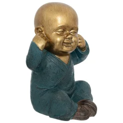 Estátua de buda surdo JIL em resina azul