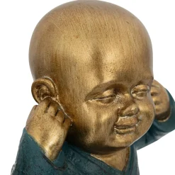 Estátua de buda surdo JIL em resina azul