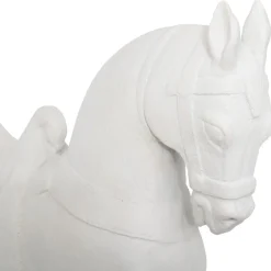 Estátua de cavalo branco em resina