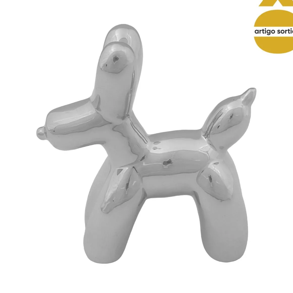 Estátua de cão decorativo em cerâmica