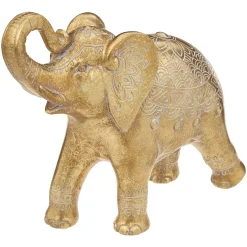 Estátua de elefante belinda dourado em resina