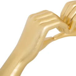 Estátua de mão em forma de coração dourada AMY