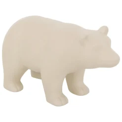 Estátua de urso INU bege em cerâmica