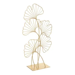 Estátua decorativa folha GINKO dourada