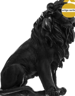 Estátua decorativa leão em resina