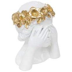 Estátua decorativa mulher WILD ROMANCE branca 22cm