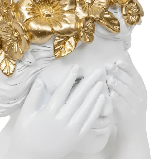Estátua decorativa mulher WILD ROMANCE branca 22cm