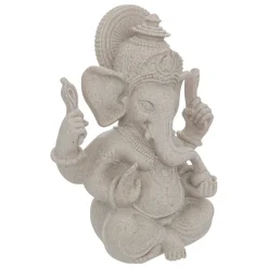 Estátua ganesha bege em resina