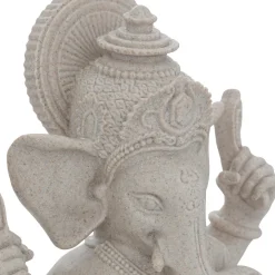 Estátua ganesha bege em resina