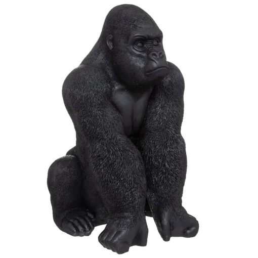 Estátua gorila em resina preto