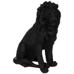 Estátua leão preto 43x24x51,5cm
