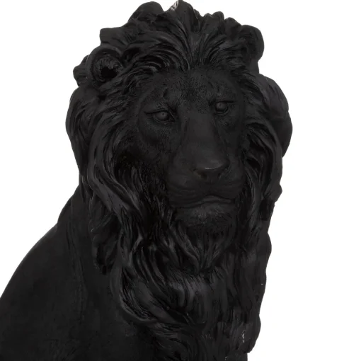 Estátua leão preto 43x24x51,5cm