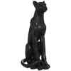 Estátua leopardo preto 90cm