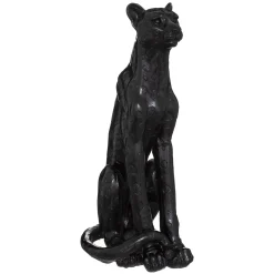 Estátua leopardo preto 90cm