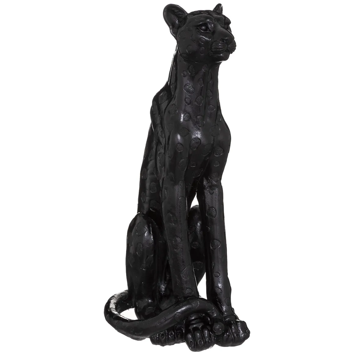 Estátua leopardo preto 90cm
