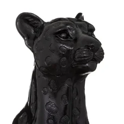 Estátua leopardo preto 90cm