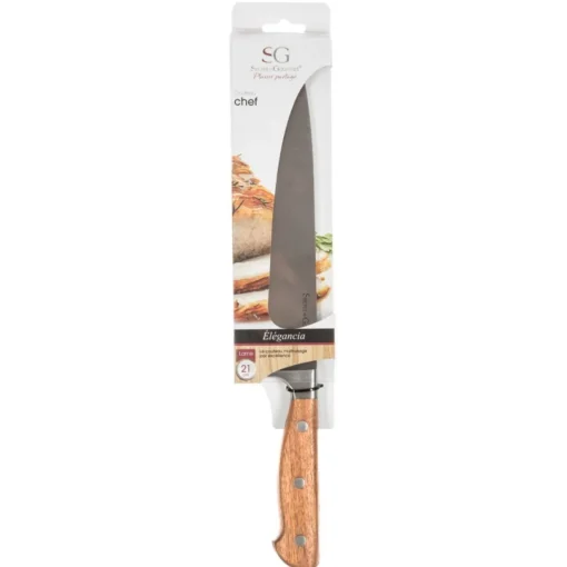 Faca CHEF com cabo de madeira