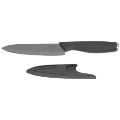 Faca em cerâmica com capa proteção preta 15cm