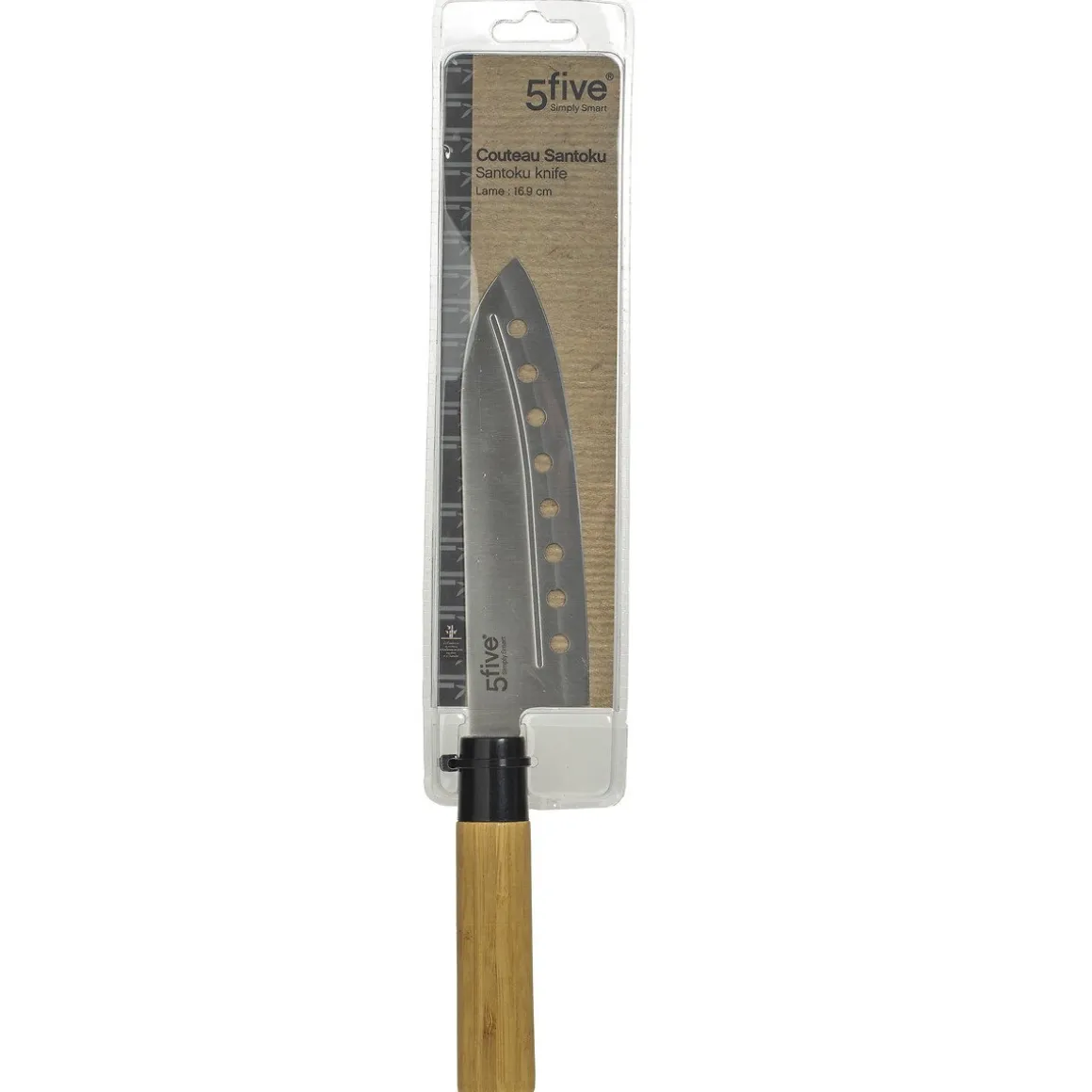 Faca SANTOKU com cabo em bambu