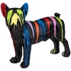 Figura cão preto com riscas coloridas