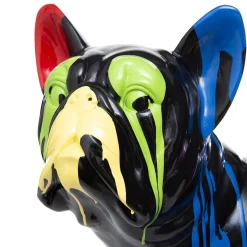 Figura cão preto com riscas coloridas